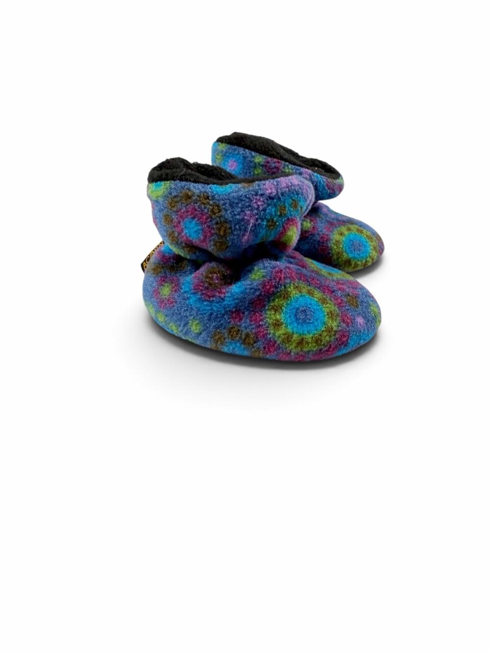 Acorn Baby Fleece Bootie Slippers Colorful Floral Blue 0-6 Months
